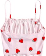 SweatyRocks Women's Ruched Frill Trim Spaghetti Strap Crop Cami Tank Tops Camisole - Image 2